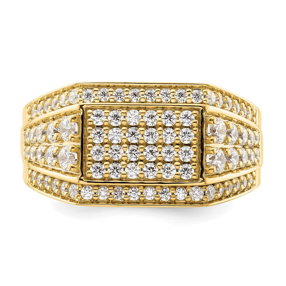 14k Yellow Gold 1 3/8 Ct. Lab Grown Diamond VS/SI+ G+ Men's Ring