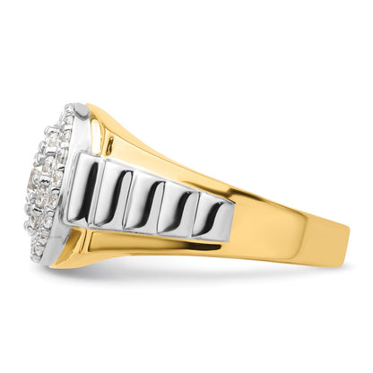 14k Two-Tone 1 1/4 Ct. Lab Grown Diamond VS/SI+ G+ Cluster Men's Ring