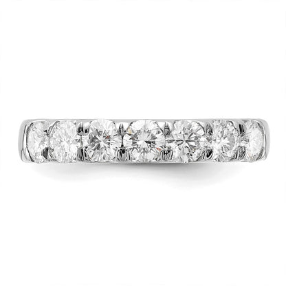 14k White Gold 1 Ct. Lab Grown Diamond VS/SI+ G+ Seven Stone Complete Band
