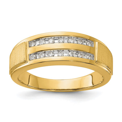 10k Yellow Gold 1/5 Ct. Lab Grown Diamond VS/SI+ G+ Double Row Men's Ring