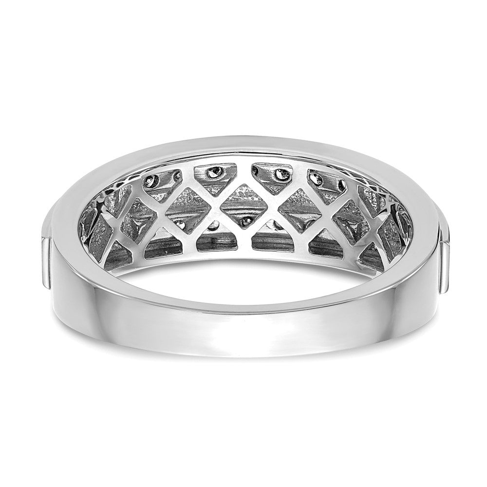 10k White Gold 1/5 Ct. Lab Grown Diamond VS/SI+ G+ Double Row Men's Ring