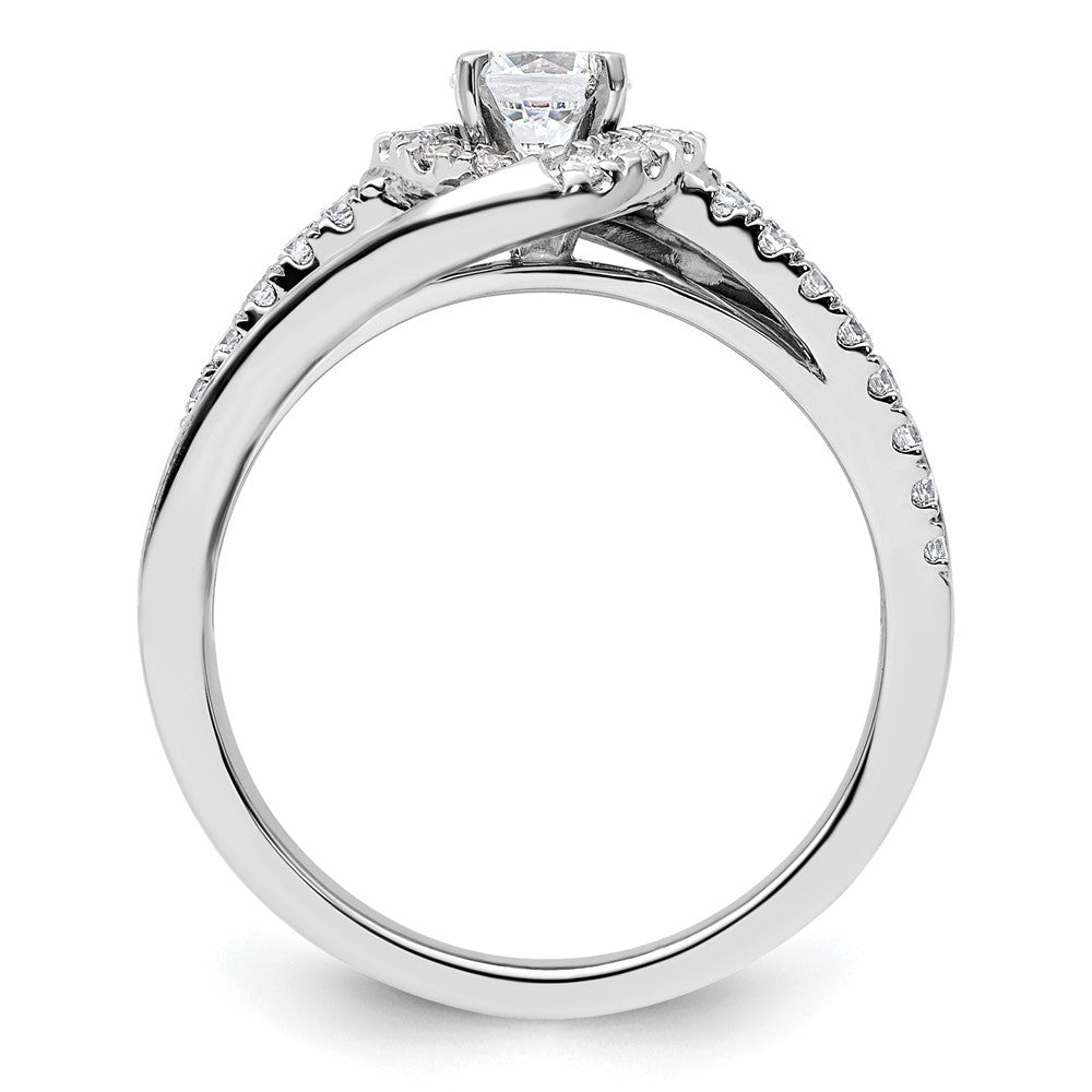 14k White Gold 3/4 Ct. Lab Grown Diamond VS/SI+ G+ Round Complete Engagement Ring