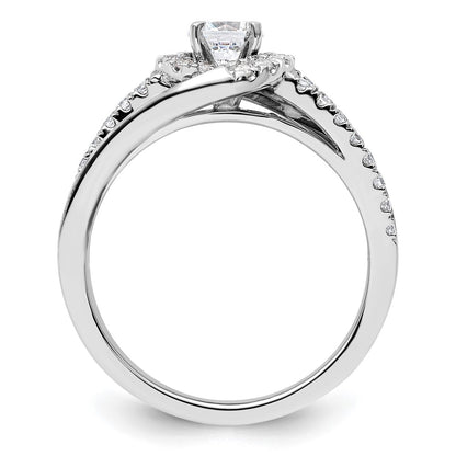 14k White Gold 3/4 Ct. Lab Grown Diamond VS/SI+ G+ Round Complete Engagement Ring