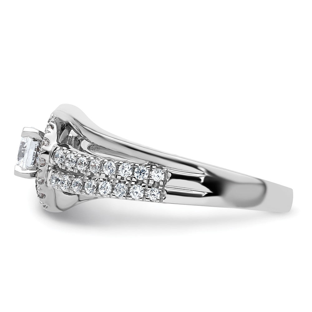 14k White Gold 3/4 Ct. Lab Grown Diamond VS/SI+ G+ Round Complete Engagement Ring