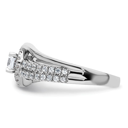 14k White Gold 3/4 Ct. Lab Grown Diamond VS/SI+ G+ Round Complete Engagement Ring