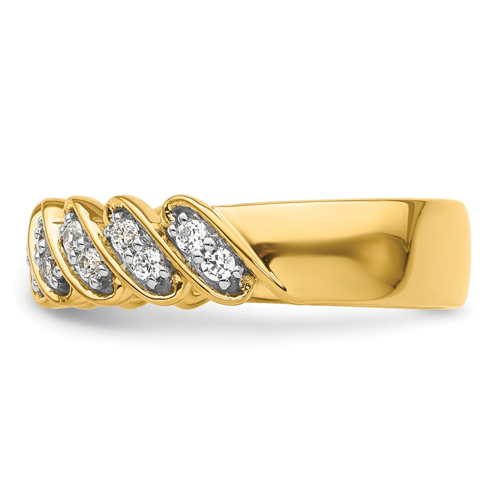14k Yellow Gold 1/3 Ct. Lab Grown Diamond VS/SI+ G+ Wedding Band Ring