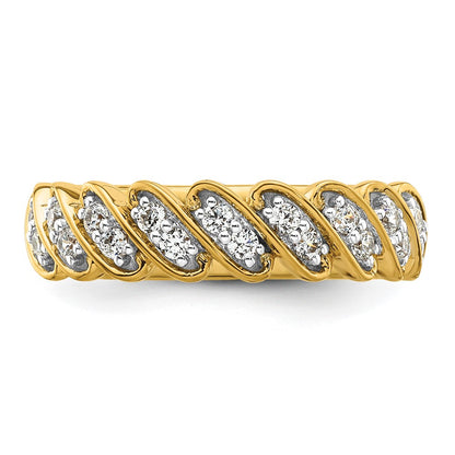 14k Yellow Gold 1/3 Ct. Lab Grown Diamond VS/SI+ G+ Wedding Band Ring