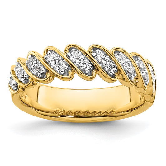 14k Yellow Gold 1/3 Ct. Lab Grown Diamond VS/SI+ G+ Wedding Band Ring