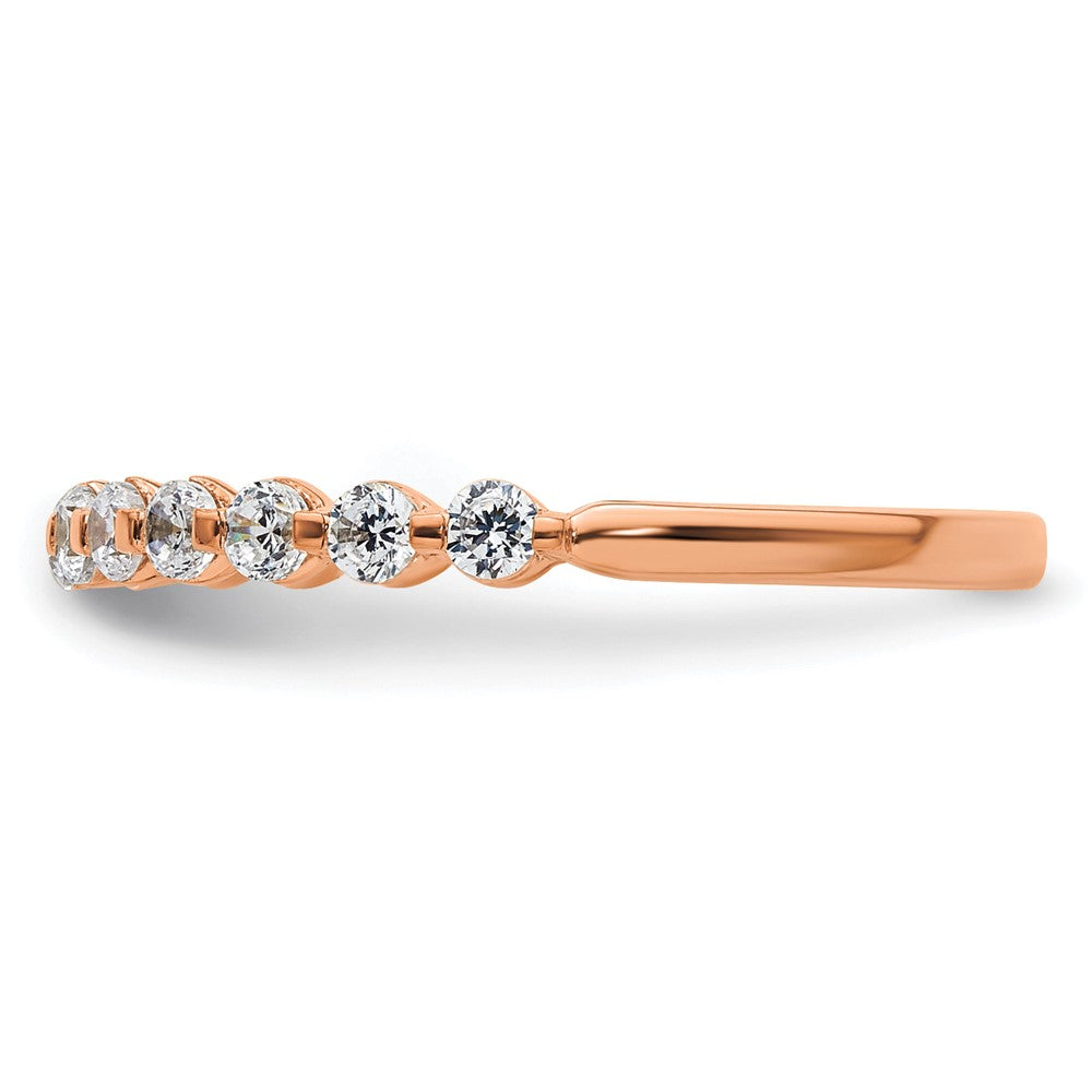 14K Rose Gold True Origin 1/2 Carat Lab Grown Diamond Vs D E F Band
