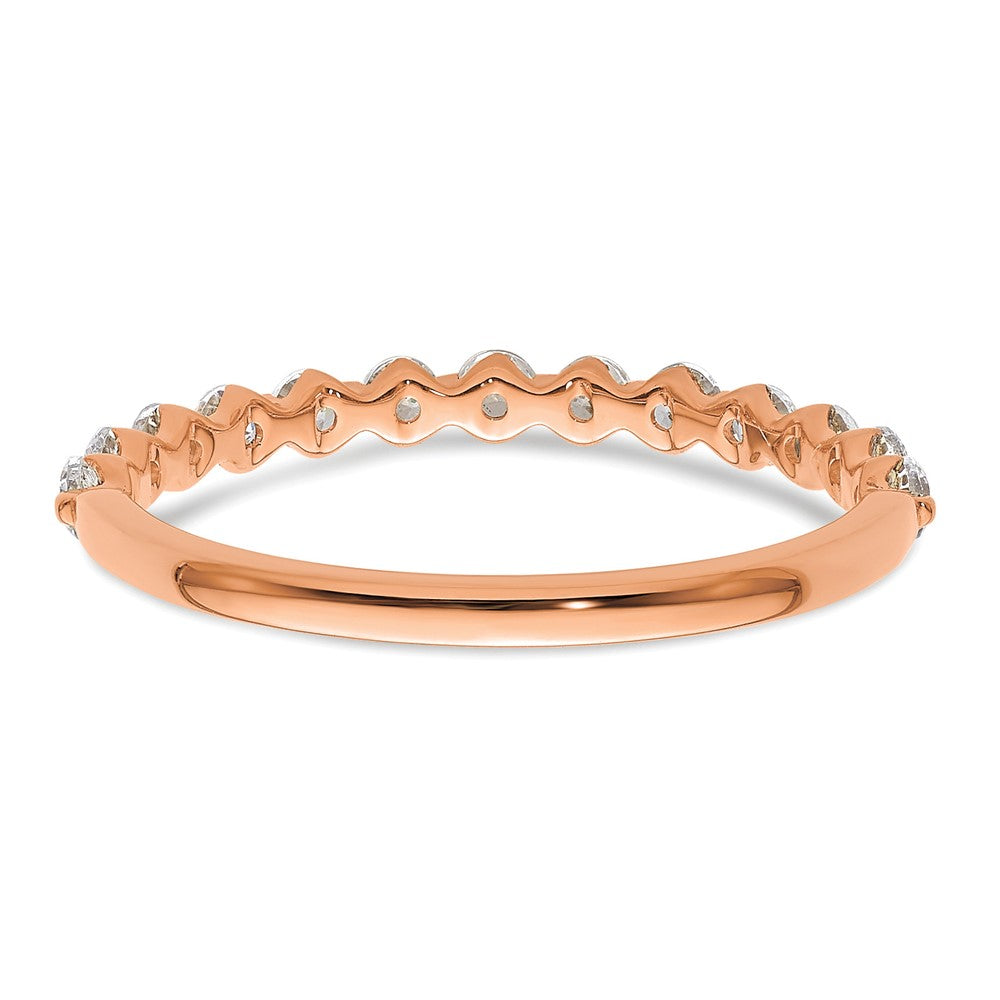 14K Rose Gold True Origin 1/2 Carat Lab Grown Diamond Vs D E F Band
