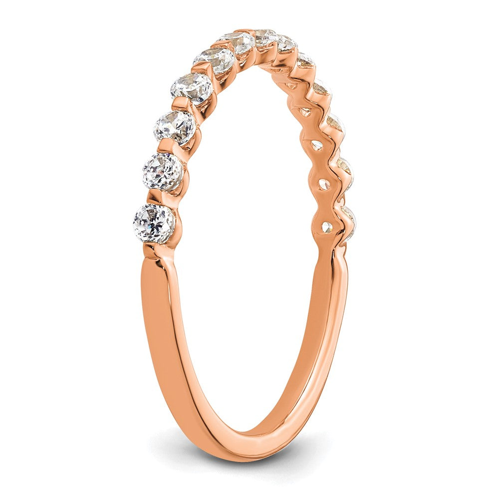 14K Rose Gold True Origin 1/2 Carat Lab Grown Diamond Vs D E F Band