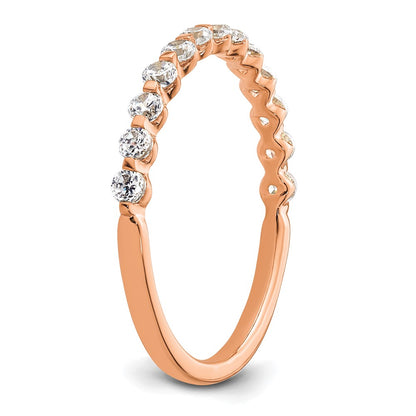 14K Rose Gold True Origin 1/2 Carat Lab Grown Diamond Vs D E F Band