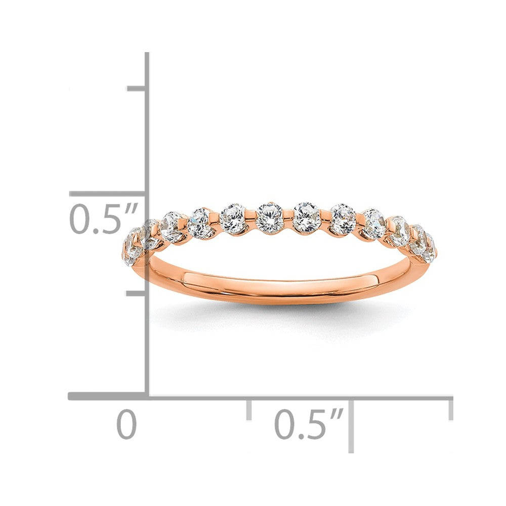 14K Rose Gold True Origin 1/2 Carat Lab Grown Diamond Vs D E F Band