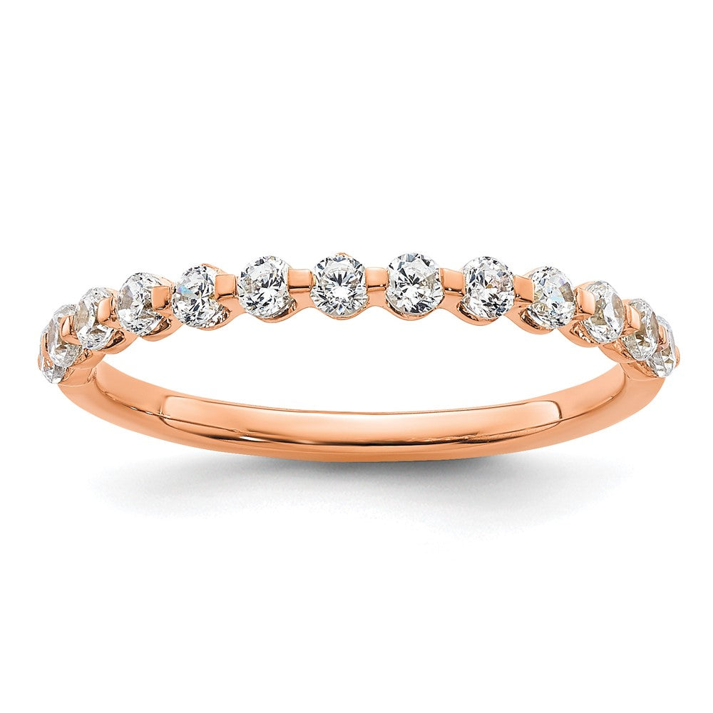 14K Rose Gold True Origin 1/2 Carat Lab Grown Diamond Vs D E F Band