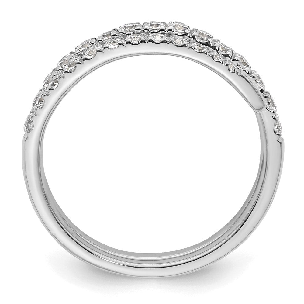 14K White Gold True Origin 3/4 Carat Lab Grown Diamond Vs D E F Fancy Band