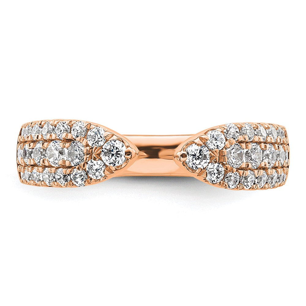 14K Rose Gold True Origin 3/4 Carat Lab Grown Diamond Vs D E F Fancy Band