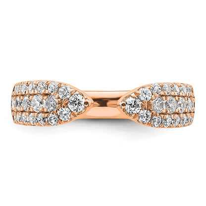 14K Rose Gold True Origin 3/4 Carat Lab Grown Diamond Vs D E F Fancy Band