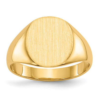 10K Yellow Gold 11.5X10.0mm Closed Back Signet Ring