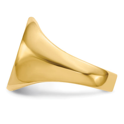 10k Yellow GoldY 17.5x14.5mm Closed Back Men's Signet Ring