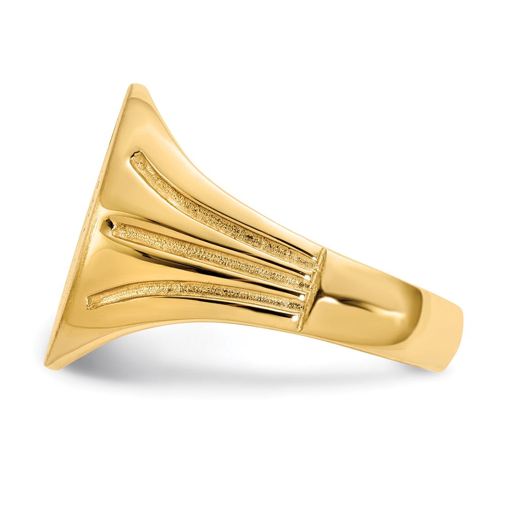 14K Yellow Gold 16.0X14.0mm Open Back Diamond Men'S Signet Ring Mounting