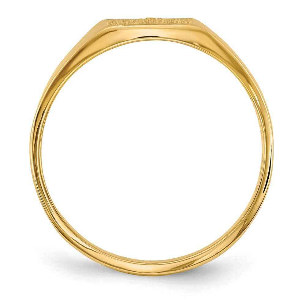 14K Yellow Gold 8.0X7.0mm Closed Back Diamond Signet Ring Mounting