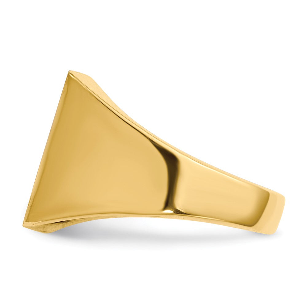 14K Yellow Gold 14.0x13.0mm Closed Back VS Real Diamond Men's Signet Ring