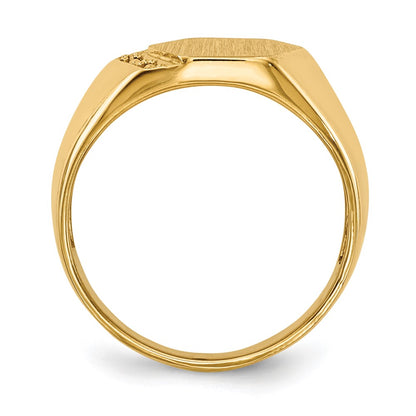 14K Yellow Gold 11.5X11.5mm Open Back Diamond Men'S Signet Ring Mounting