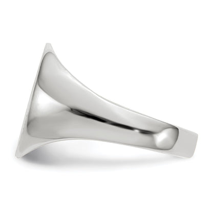10K White Gold 12.5X12.0mm Closed Back Signet Ring