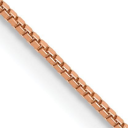 14K Rose Gold 18 Inch .7mm Box Link With Lobster Clasp Chain Necklace