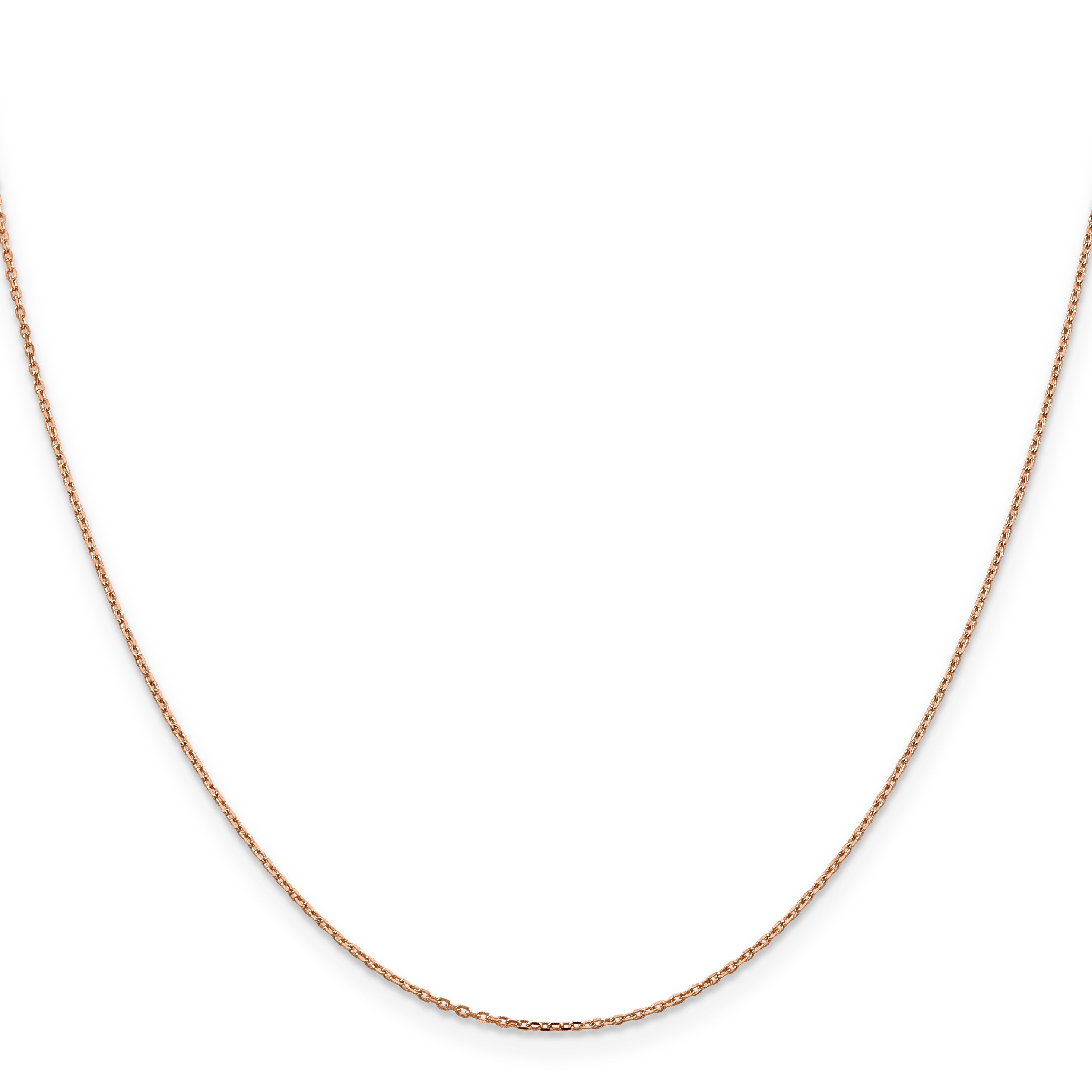 14K Rose Gold 1.10mm Diamond-Cut Cable With Lobster Clasp Chain Necklace