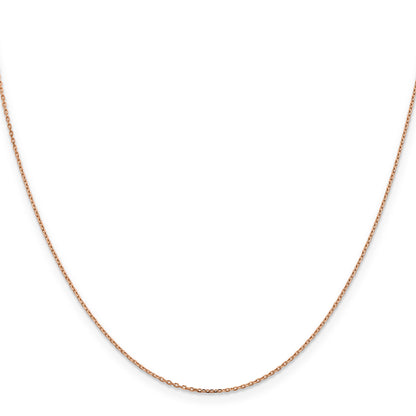14K Rose Gold 1.10mm Diamond-Cut Cable With Lobster Clasp Chain Necklace