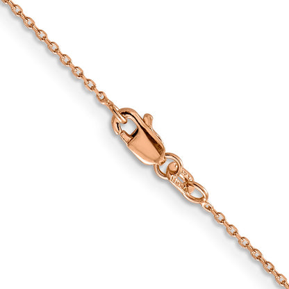 14K Rose Gold 1.10mm Diamond-Cut Cable With Lobster Clasp Chain Necklace