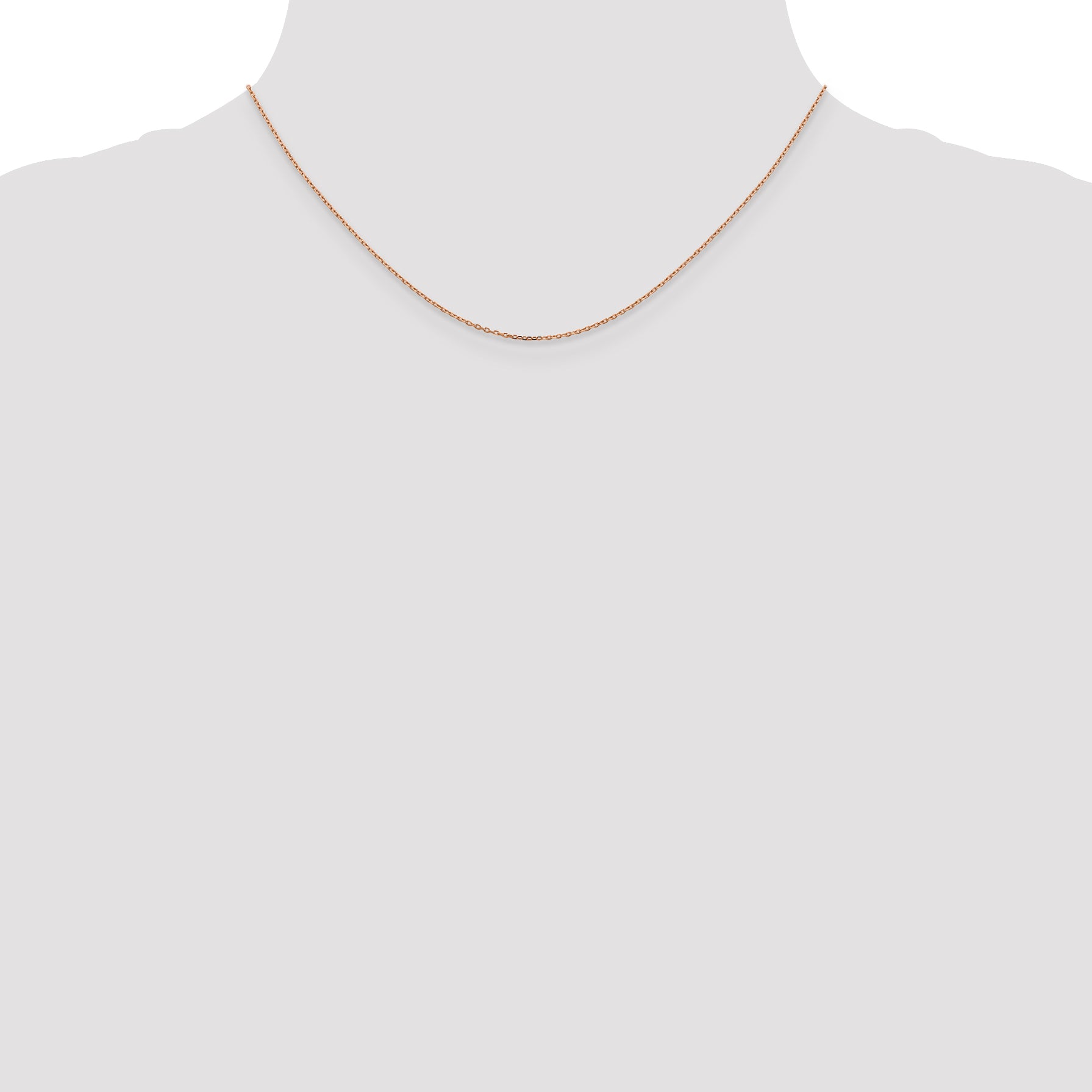 14K Rose Gold 1.10mm Diamond-Cut Cable With Lobster Clasp Chain Necklace