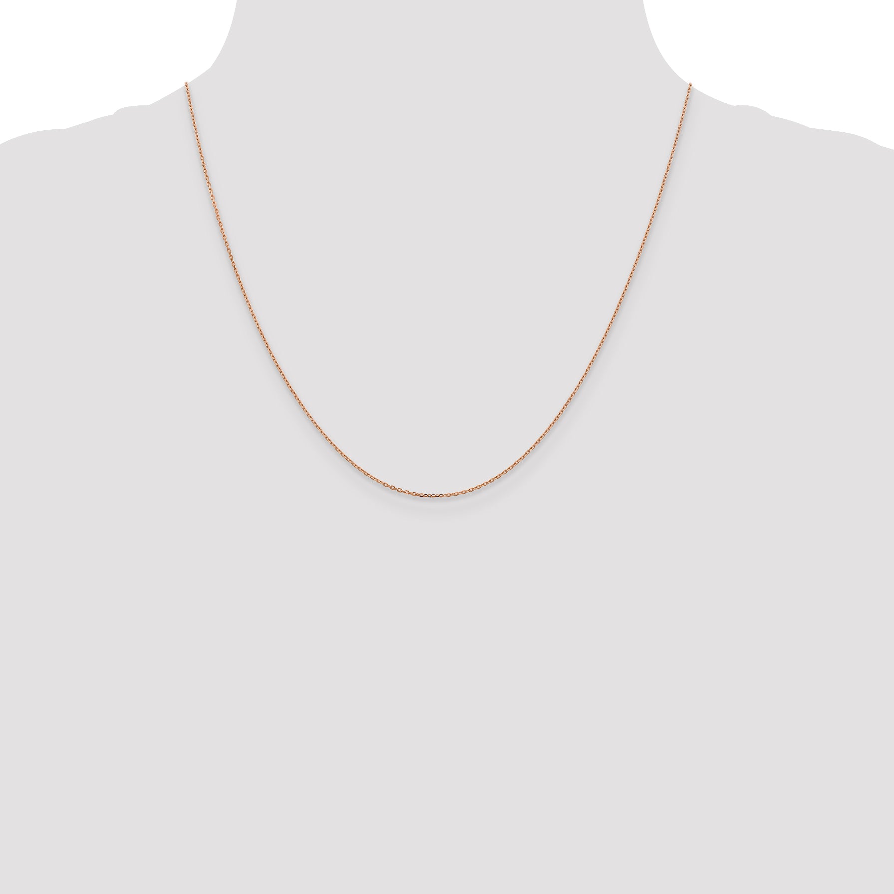 14K Rose Gold 1.10mm Diamond-Cut Cable With Lobster Clasp Chain Necklace