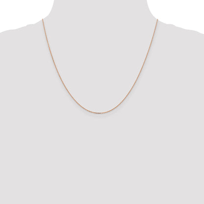 14K Rose Gold 1.10mm Diamond-Cut Cable With Lobster Clasp Chain Necklace