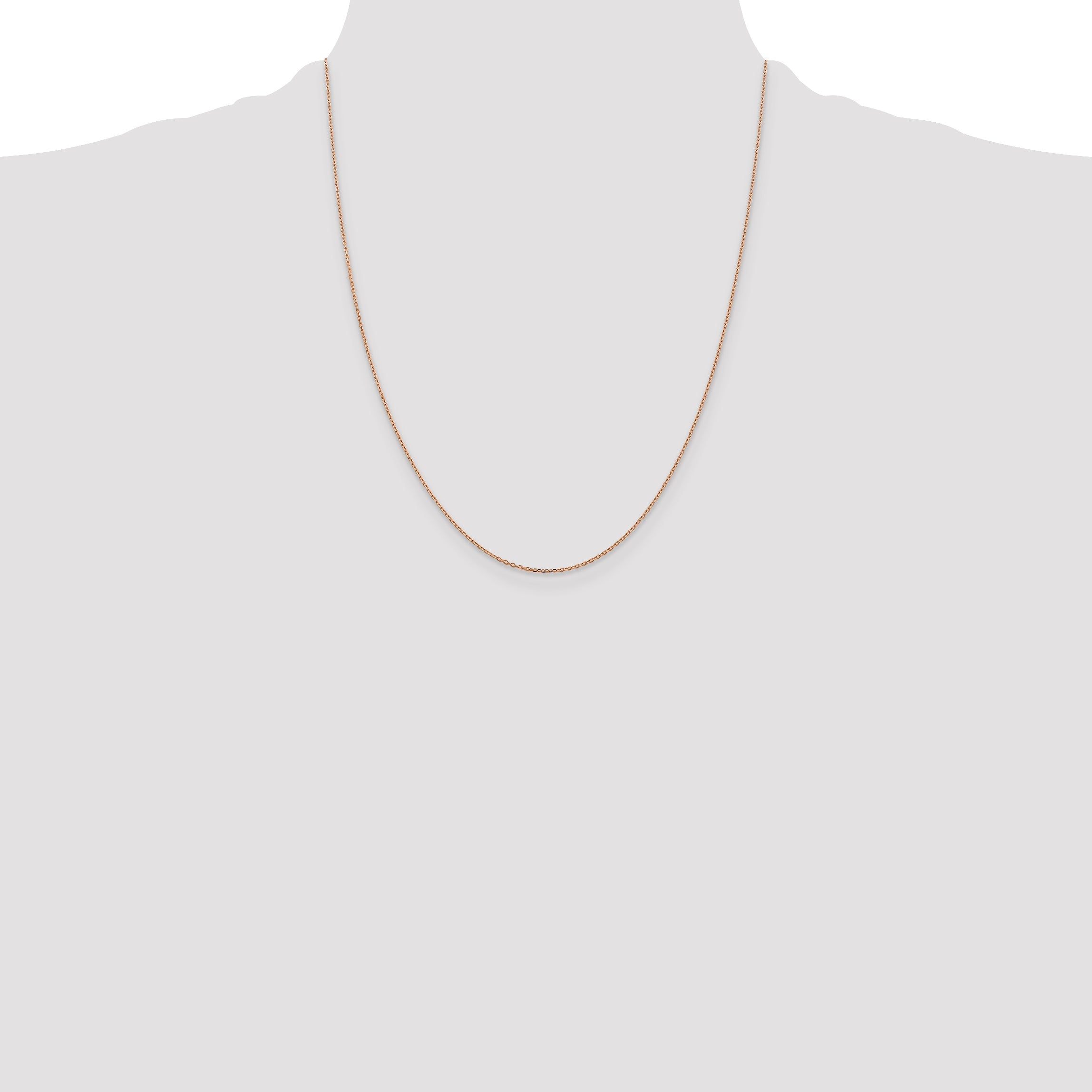 14K Rose Gold 1.10mm Diamond-Cut Cable With Lobster Clasp Chain Necklace
