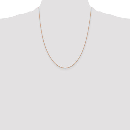 14K Rose Gold 1.10mm Diamond-Cut Cable With Lobster Clasp Chain Necklace
