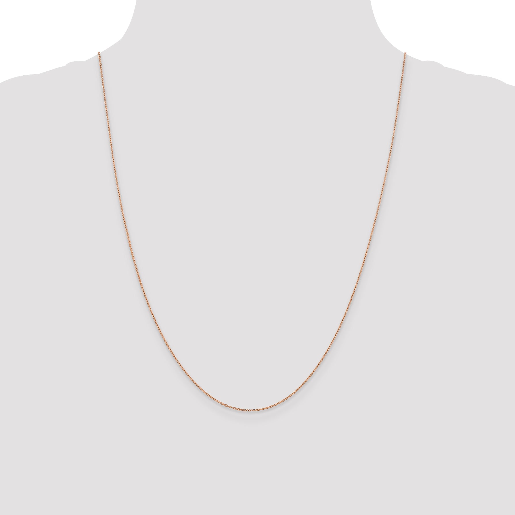 14K Rose Gold 1.10mm Diamond-Cut Cable With Lobster Clasp Chain Necklace