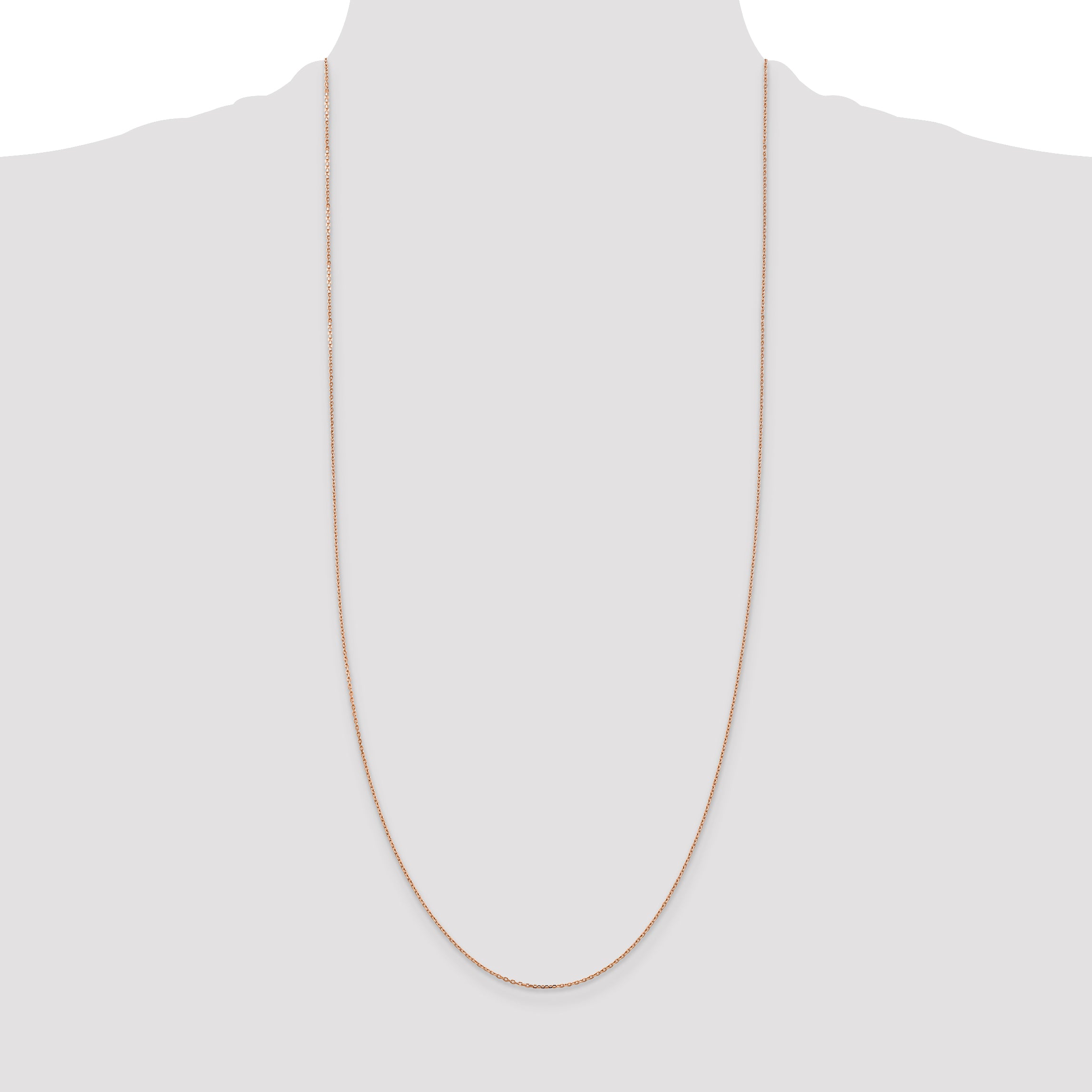 14K Rose Gold 1.10mm Diamond-Cut Cable With Lobster Clasp Chain Necklace