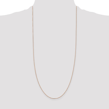 14K Rose Gold 1.10mm Diamond-Cut Cable With Lobster Clasp Chain Necklace