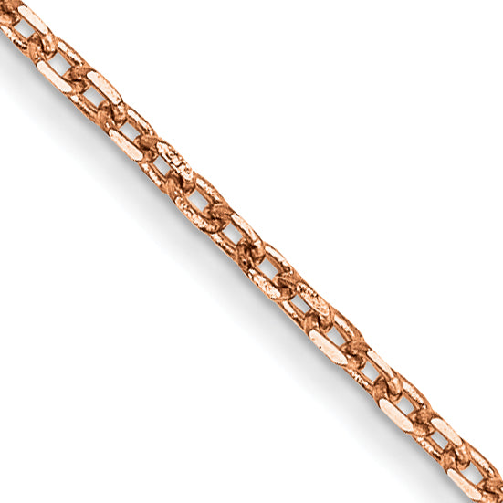 14K Rose Gold 1.10mm Diamond-Cut Cable With Lobster Clasp Chain Necklace