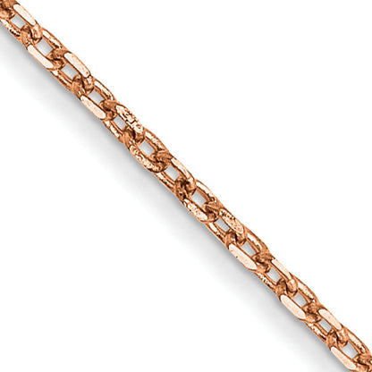 14K Rose Gold 1.10mm Diamond-Cut Cable With Lobster Clasp Chain Necklace