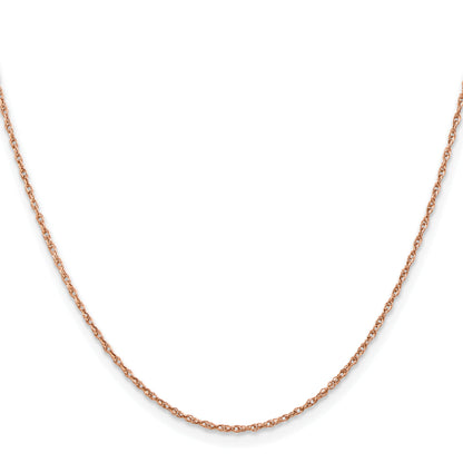 14K Rose Gold 1.15mm Baby Rope With Spring Ring Clasp Chain Necklace