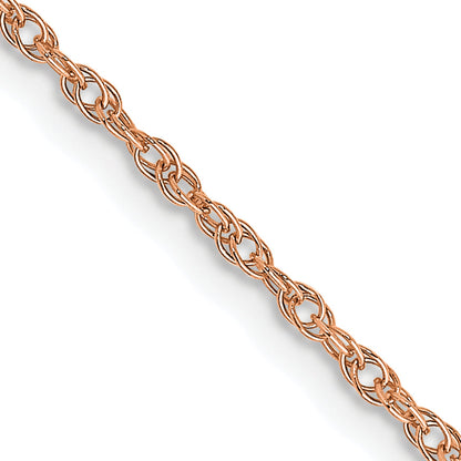 14K Rose Gold 1.15mm Baby Rope With Spring Ring Clasp Chain Necklace