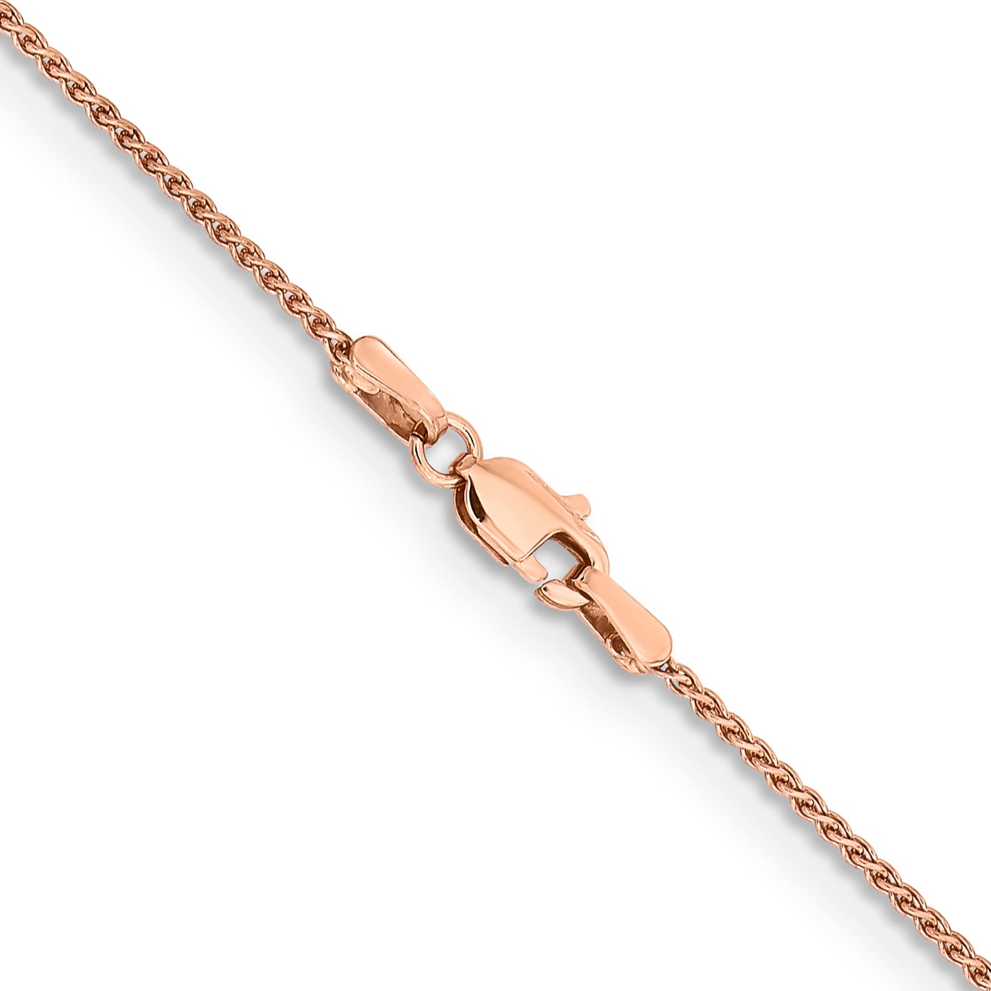 14K Rose Gold 30 Inch 1.25mm Solid Polished Spiga With Lobster Clasp Chain Necklace