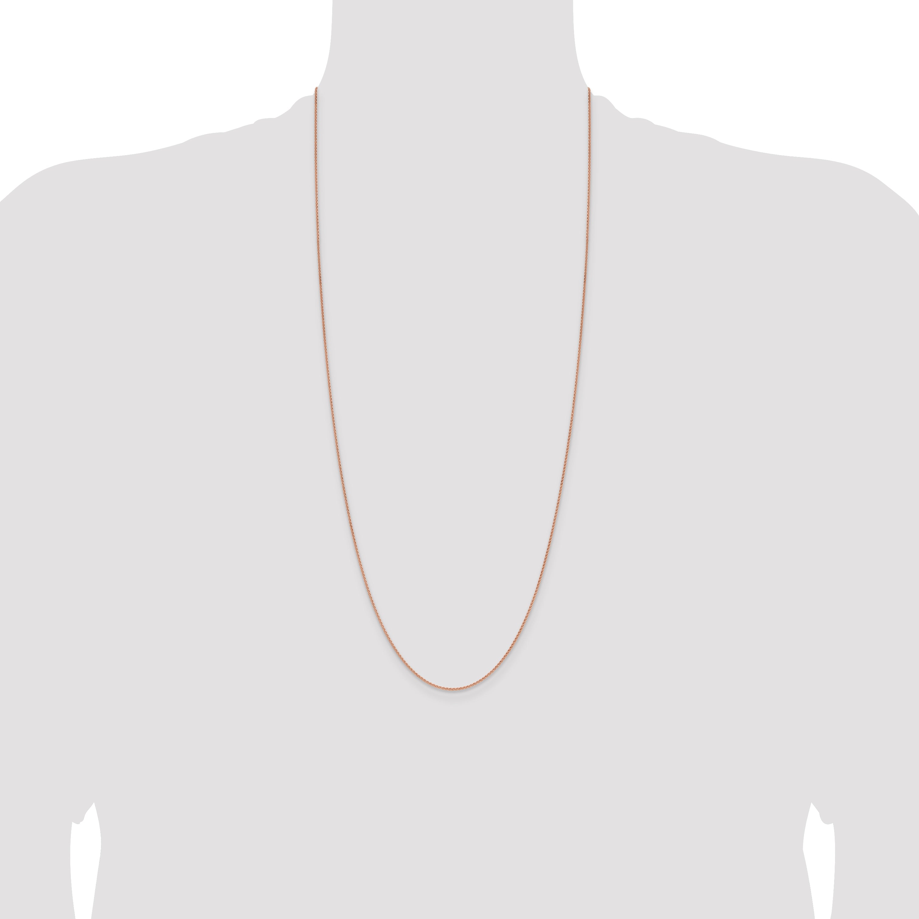 14K Rose Gold 30 Inch 1.25mm Solid Polished Spiga With Lobster Clasp Chain Necklace
