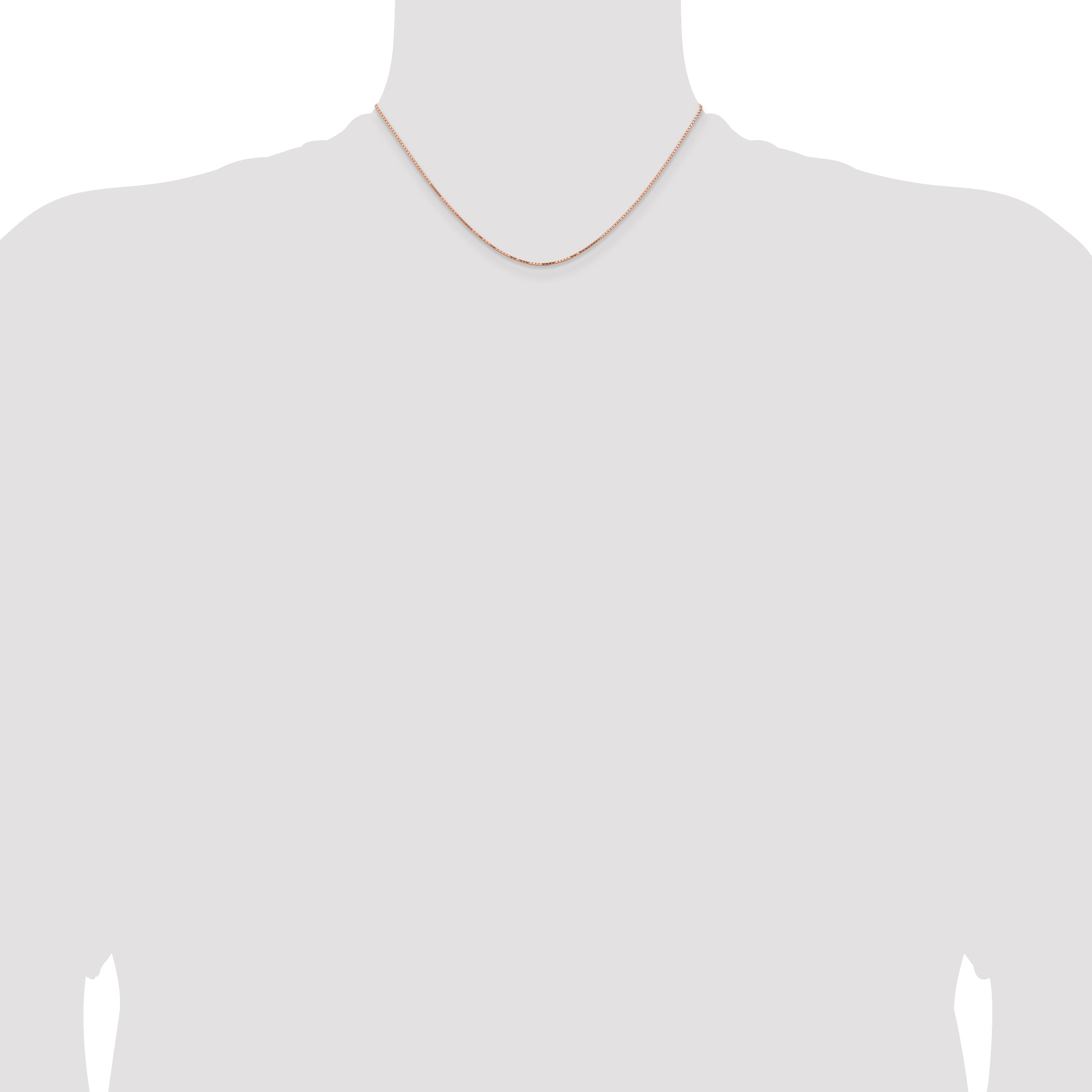 14K Rose Gold .95mm Box Link With Lobster Clasp Chain Necklace
