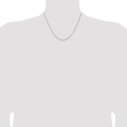 14K Rose Gold .95mm Box Link With Lobster Clasp Chain Necklace