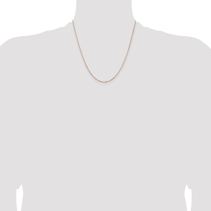 14K Rose Gold .95mm Box Link With Lobster Clasp Chain Necklace