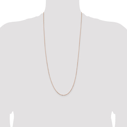 14K Rose Gold .95mm Box Link With Lobster Clasp Chain Necklace